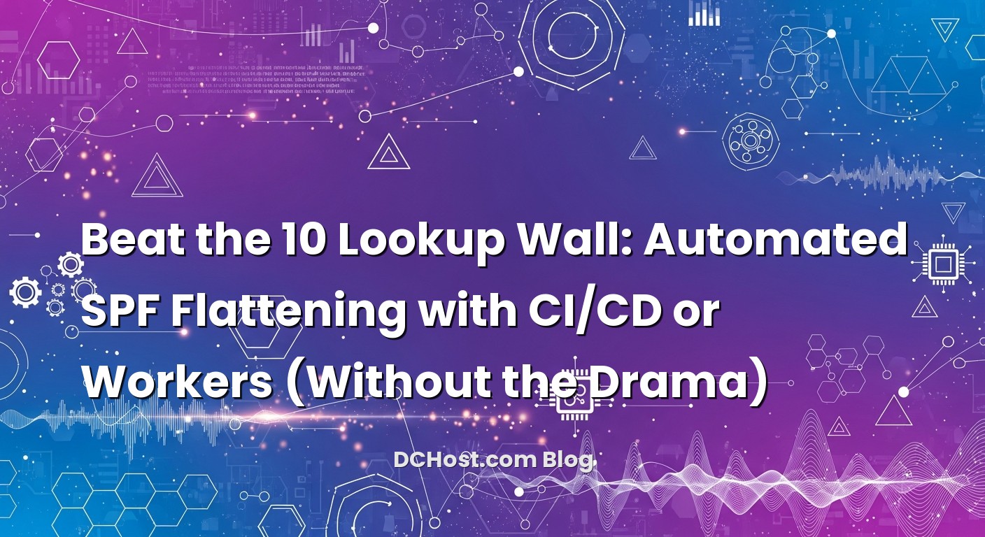 Visual representation of Beat the 10 Lookup Wall: Automated SPF Flattening with CI/CD or Workers (Without the Drama)