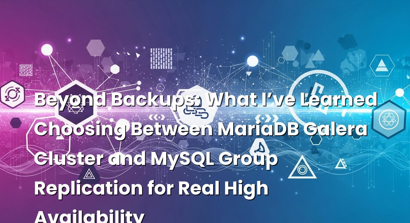 Illustration depicting Beyond Backups: What I’ve Learned Choosing Between MariaDB Galera Cluster and MySQL Group Replica...