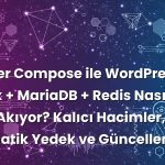 Docker Compose ile WordPress + Nginx + MariaDB + Redis Nasıl Tatlı Tatlı Akıyor? Kalıcı Hacimler, Otomatik Yedek ve Güncelleme Akışı