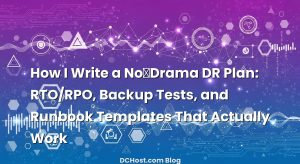 How I Write a No‑Drama DR Plan: RTO/RPO, Backup Tests, and Runbook Templates That Actually Work