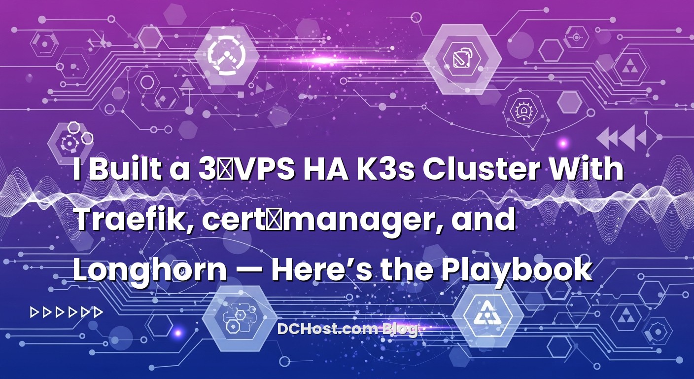 Visual representation of I Built a 3‑VPS HA K3s Cluster With Traefik, cert‑manager, and Longhorn — Here’s the Play...