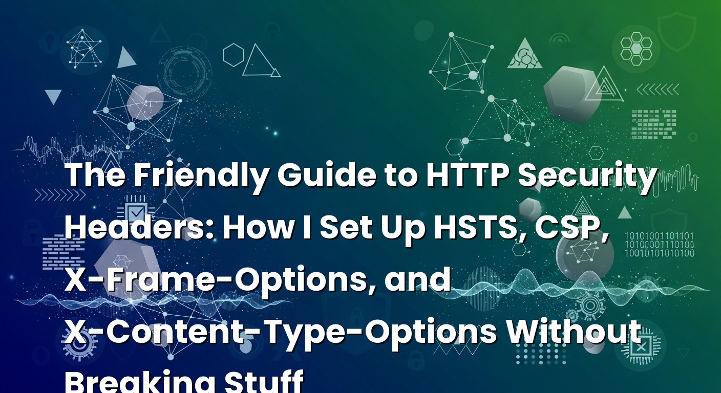 Informative image about The Friendly Guide to HTTP Security Headers: How I Set Up HSTS, CSP, X-Frame-Options, and X-Conten...