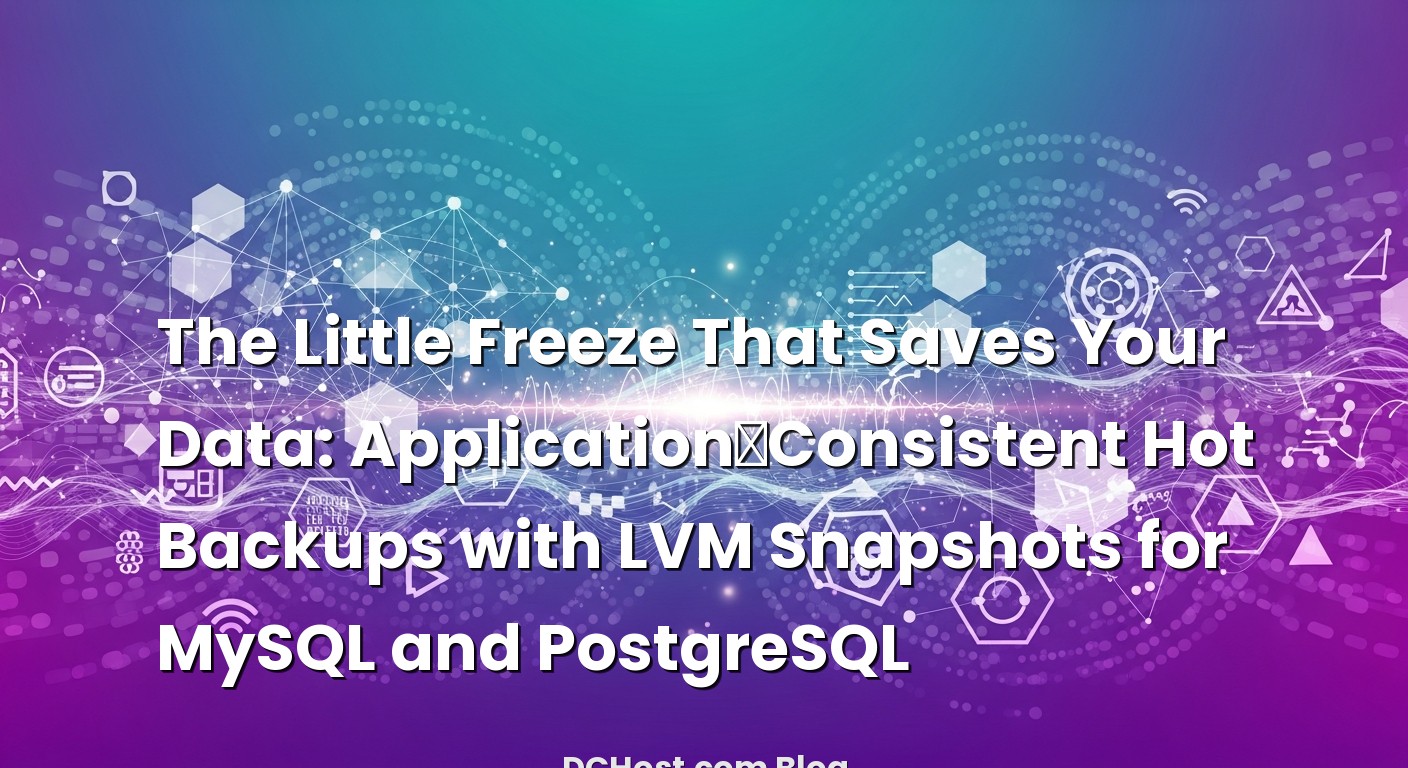 Illustration depicting The Little Freeze That Saves Your Data: Application‑Consistent Hot Backups with LVM Snapshots for...