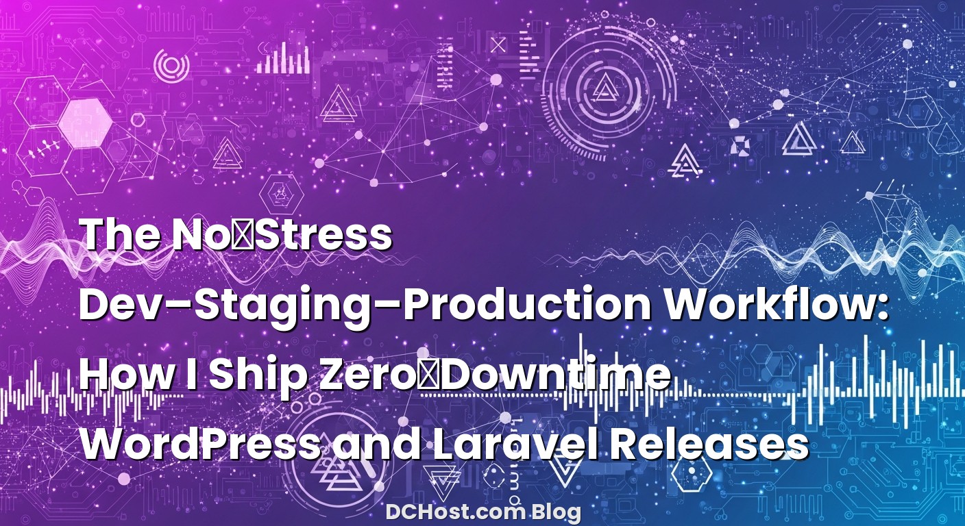 Infographic explaining The No‑Stress Dev–Staging–Production Workflow: How I Ship Zero‑Downtime WordPress and Larav...