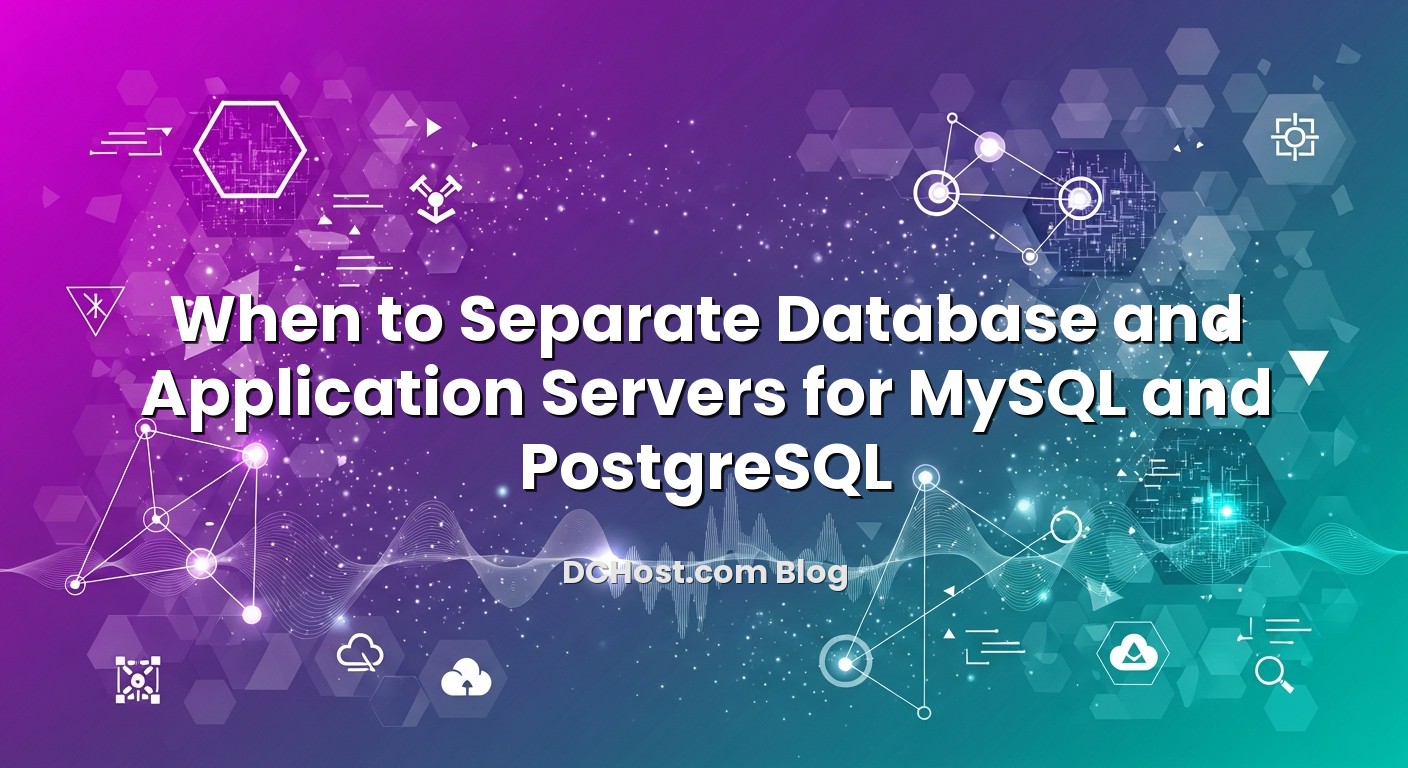 Illustration depicting When to Separate Database and Application Servers for MySQL and PostgreSQL concept