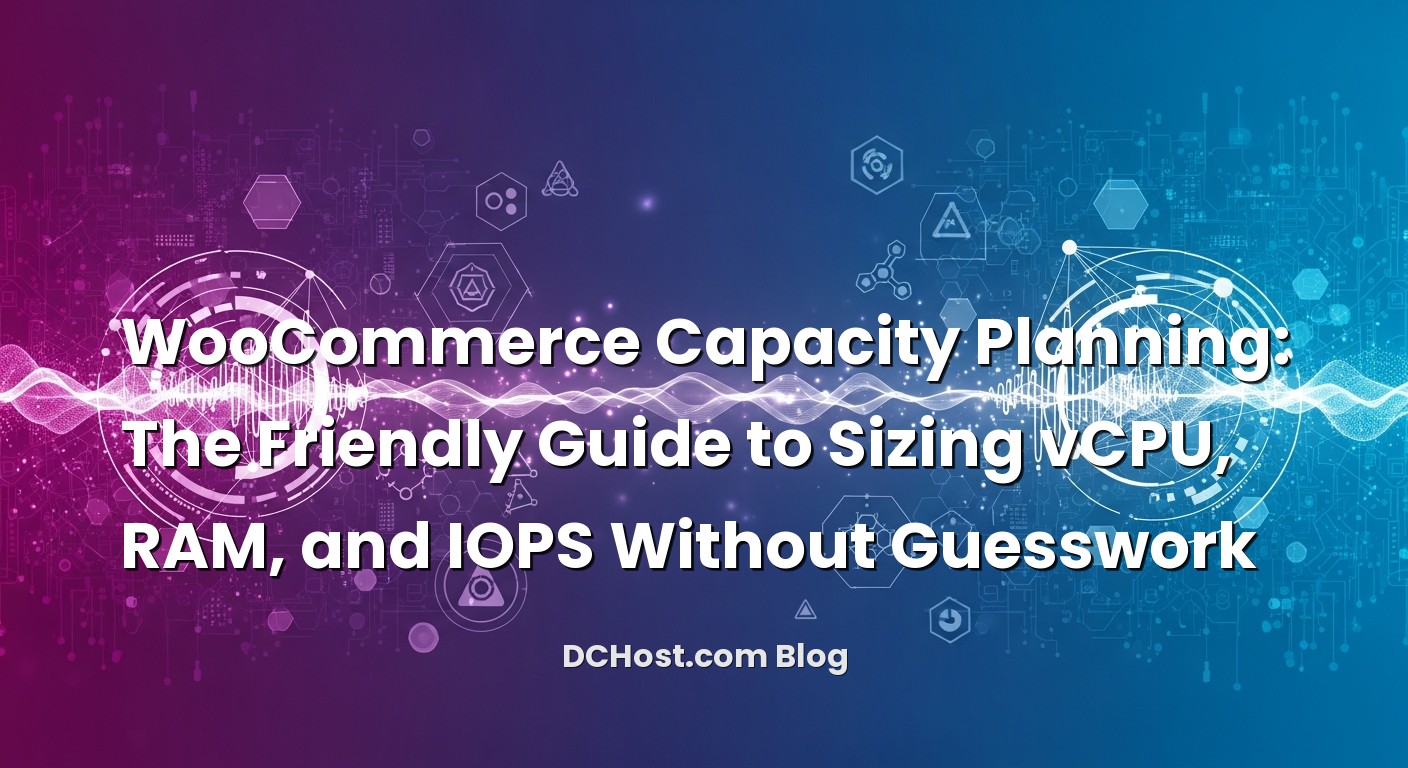 Informative image about WooCommerce Capacity Planning: The Friendly Guide to Sizing vCPU, RAM, and IOPS Without Guesswork