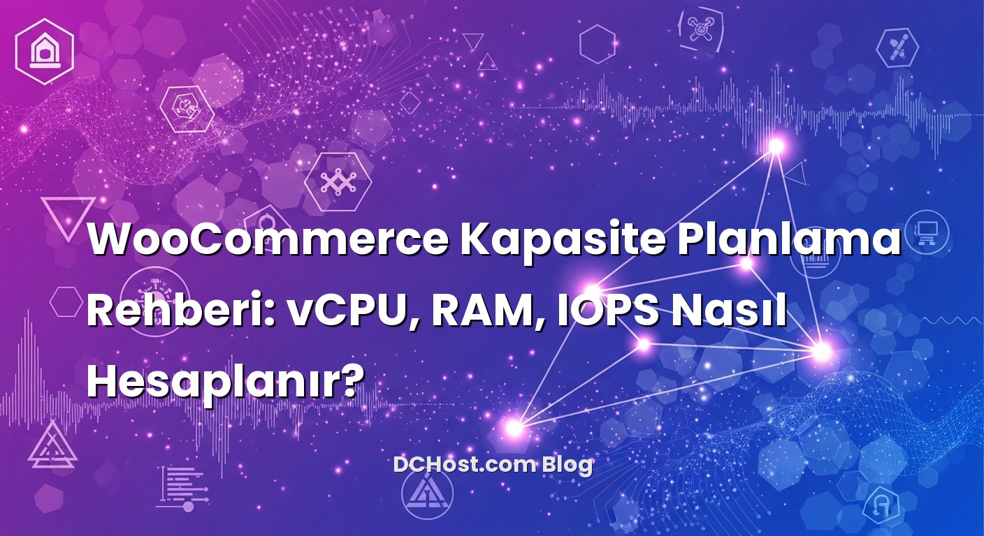 WooCommerce Kapasite Planlama Rehberi: vCPU, RAM, IOPS Nasıl Hesaplanır? konusunu açıklayan infografik