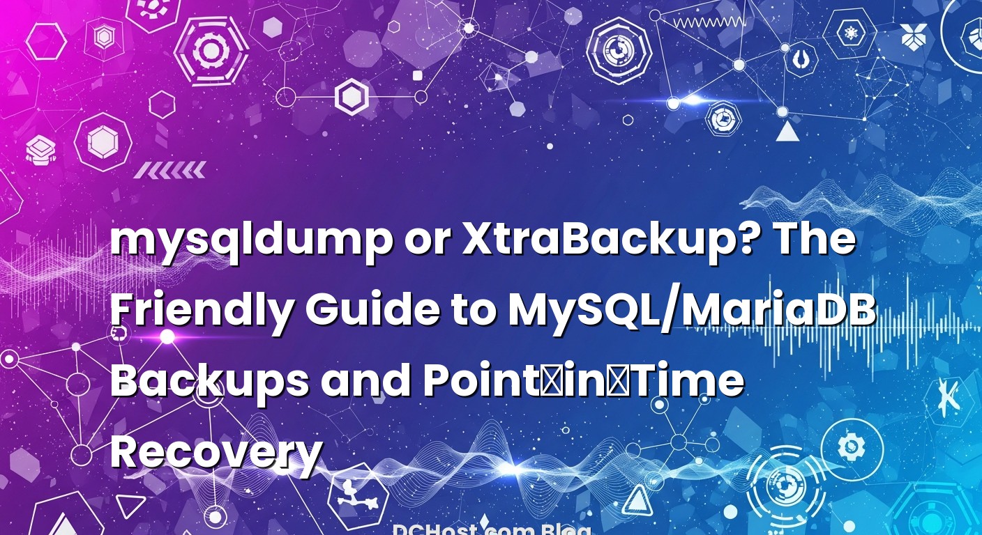 Illustration depicting mysqldump or XtraBackup? The Friendly Guide to MySQL/MariaDB Backups and Point‑in‑Time Recovery...