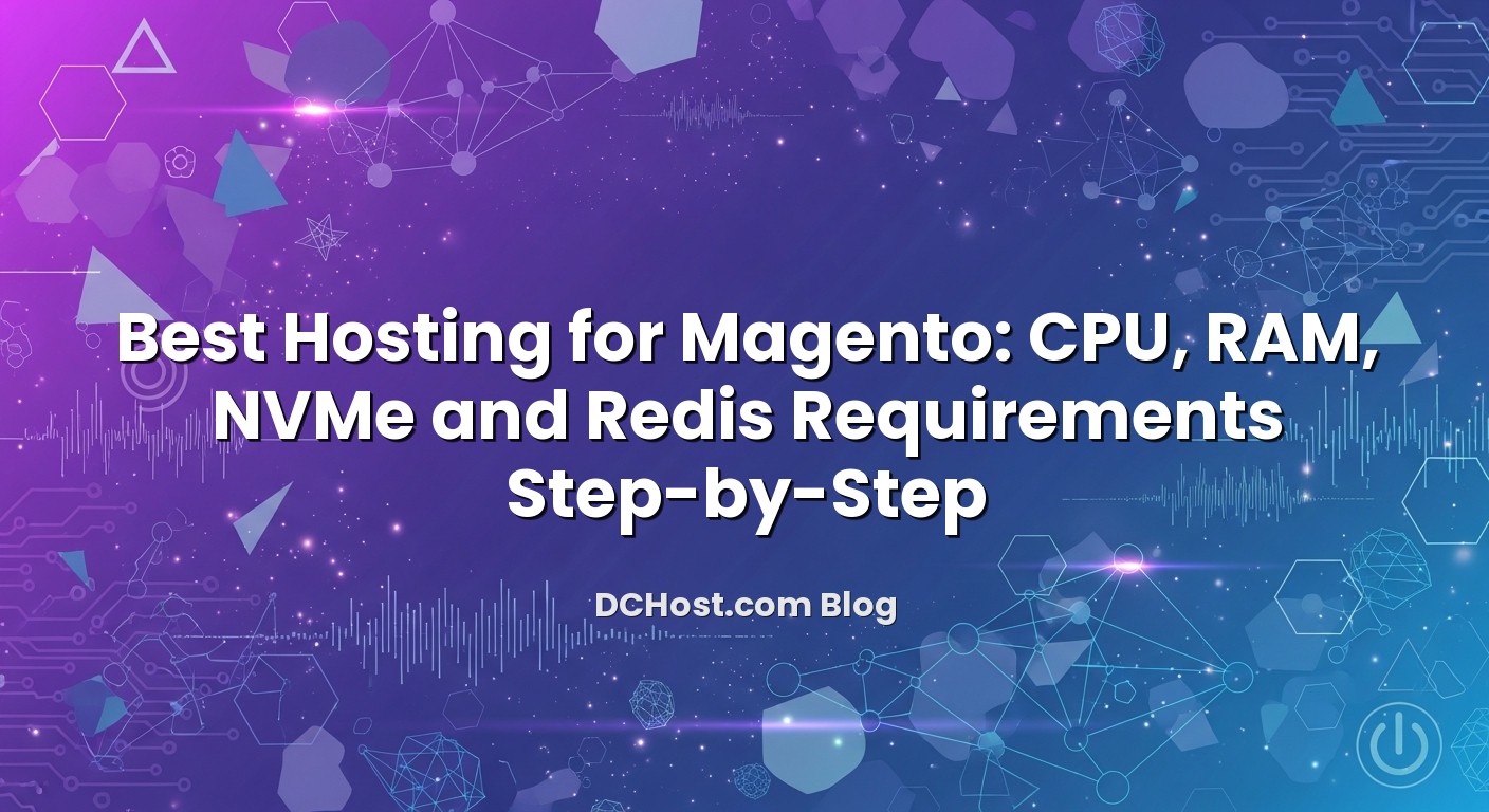 Illustration depicting Best Hosting for Magento: CPU, RAM, NVMe and Redis Requirements Step‑by‑Step concept