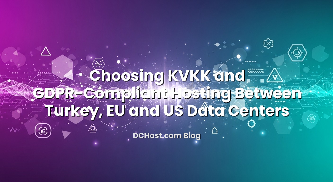 Illustration depicting Choosing KVKK and GDPR-Compliant Hosting Between Turkey, EU and US Data Centers concept