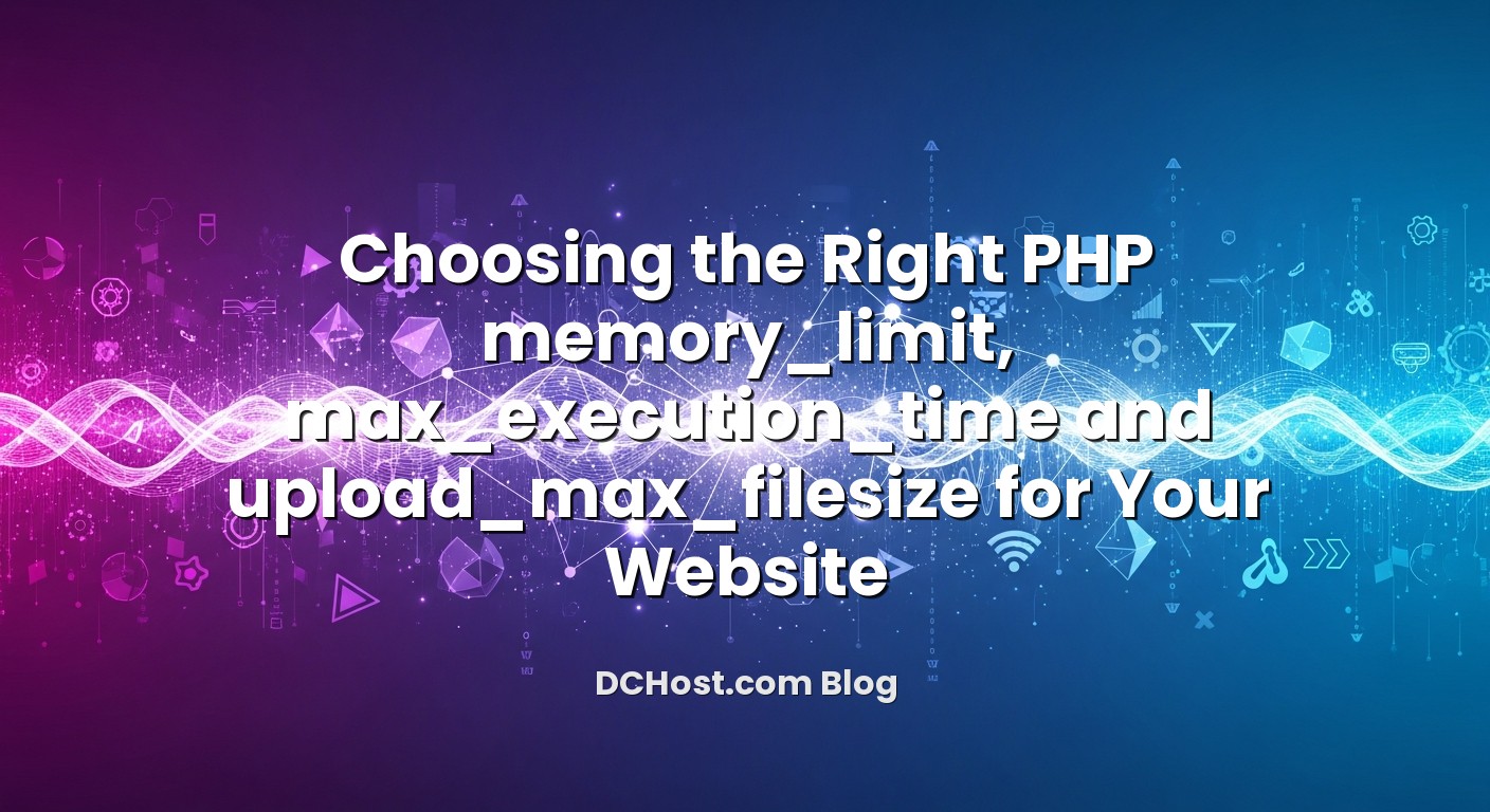 Infographic explaining Choosing the Right PHP memory_limit, max_execution_time and upload_max_filesize for Your Website