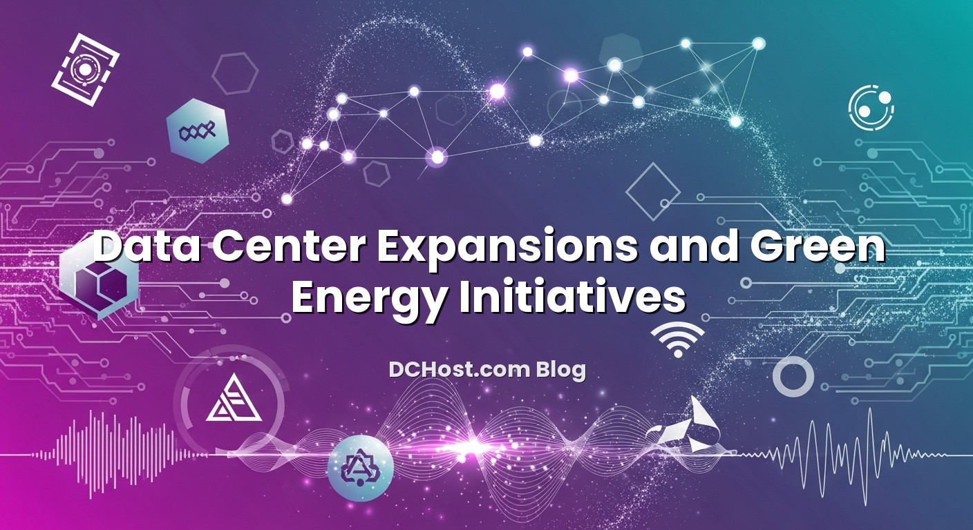 Infographic explaining Data Center Expansions and Green Energy Initiatives