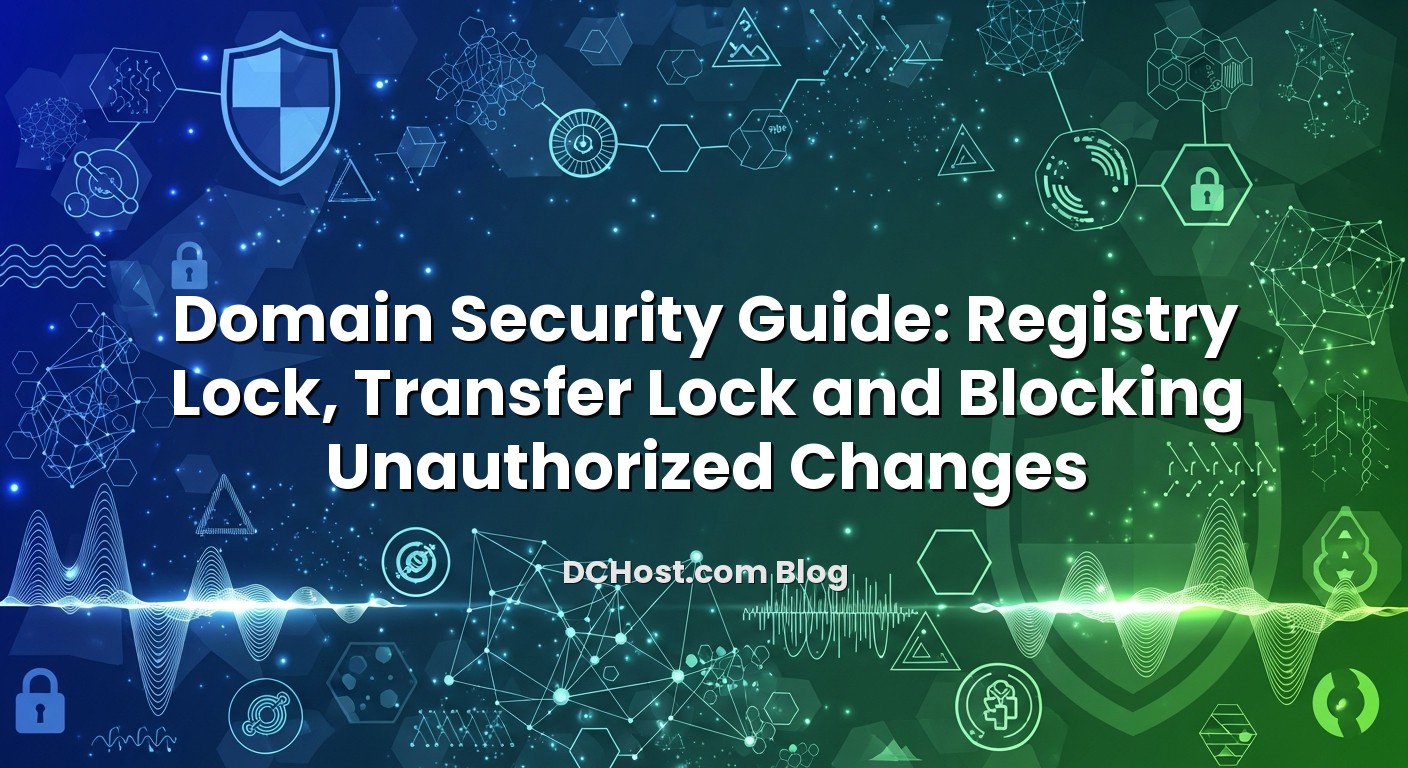 Illustration depicting Domain Security Guide: Registry Lock, Transfer Lock and Blocking Unauthorized Changes concept