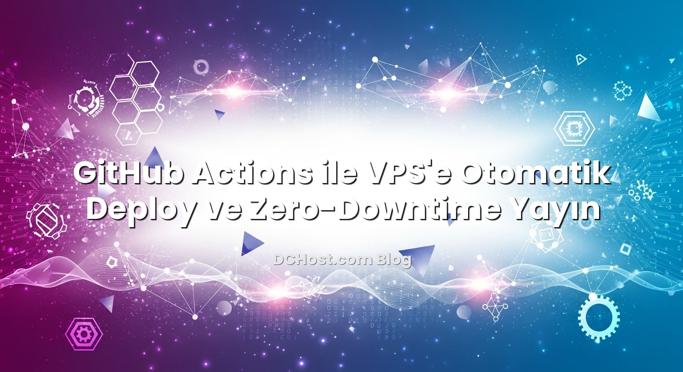 GitHub Actions ile VPS’e Otomatik Deploy ve Zero‑Downtime Yayın konusunu açıklayan infografik