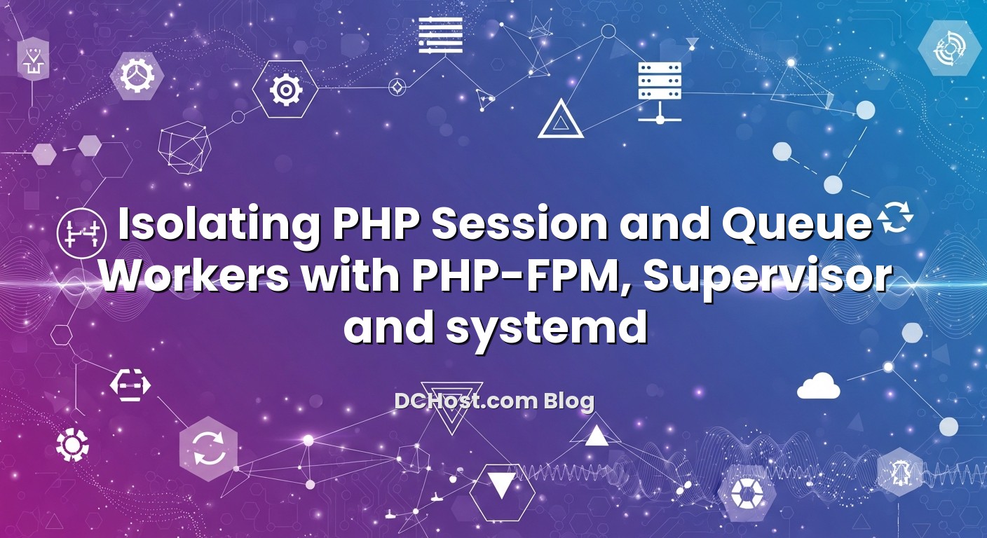 Infographic explaining Isolating PHP Session and Queue Workers with PHP‑FPM, Supervisor and systemd