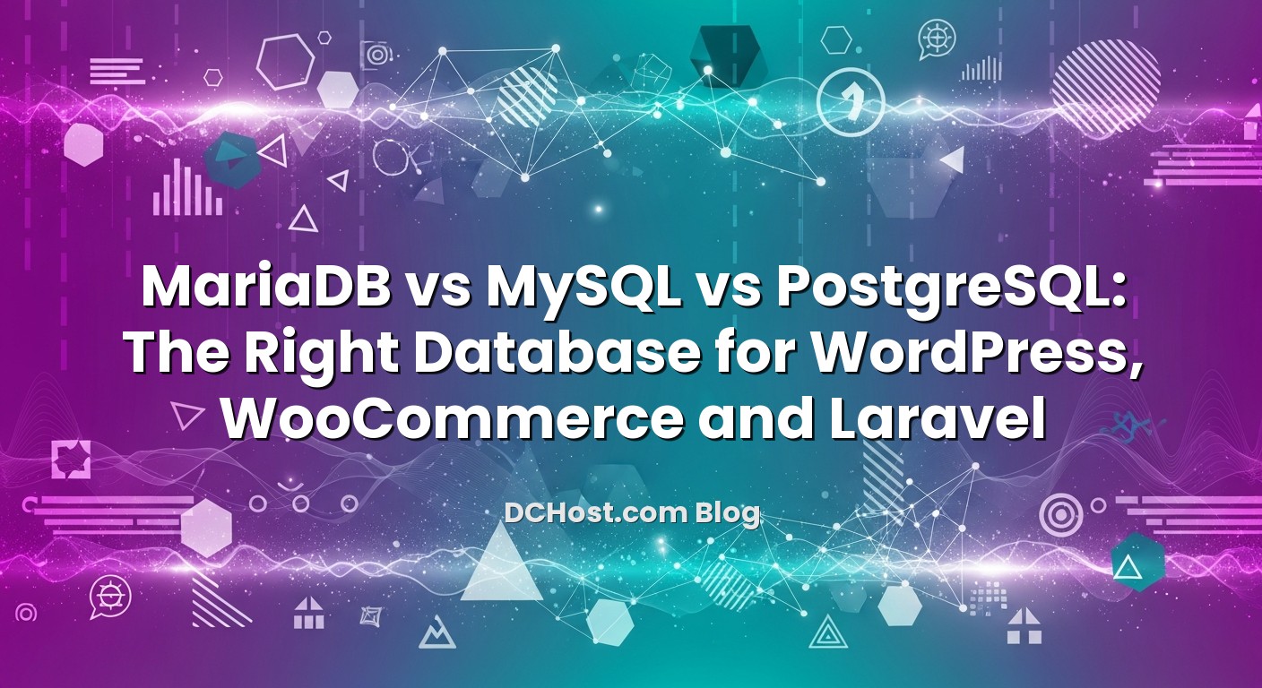 Infographic explaining MariaDB vs MySQL vs PostgreSQL: The Right Database for WordPress, WooCommerce and Laravel