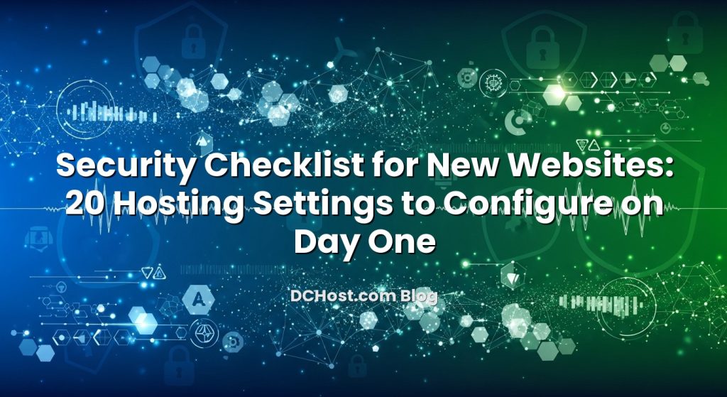 Security Checklist for New Websites: 20 Hosting Settings to Configure on Day One
