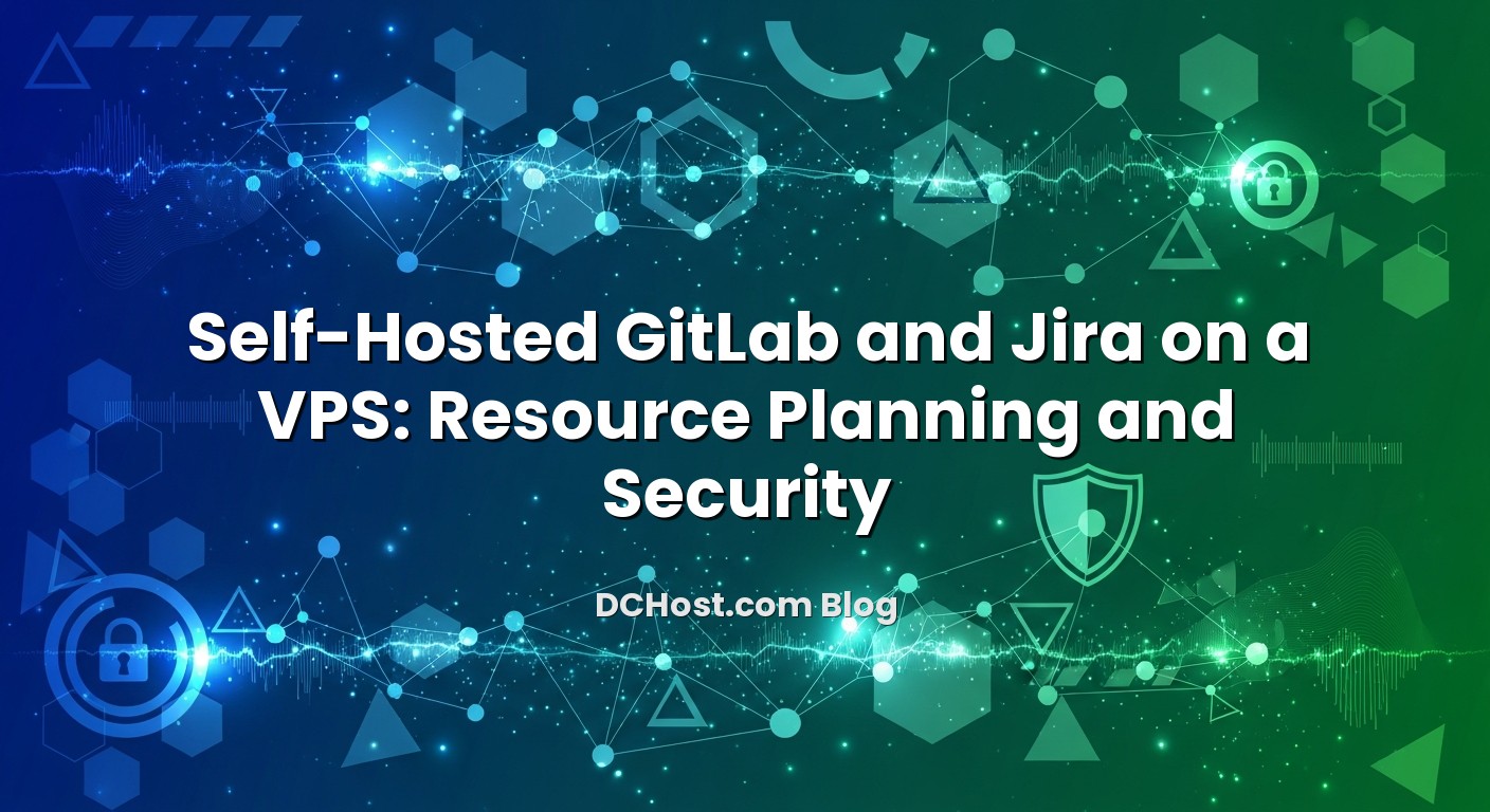 Illustration depicting Self-Hosted GitLab and Jira on a VPS: Resource Planning and Security concept