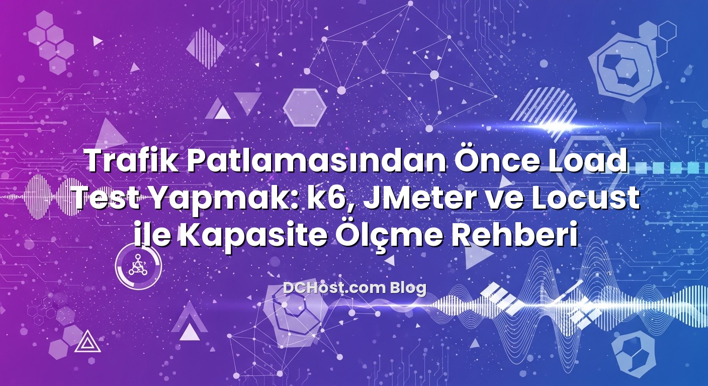 Trafik Patlamasından Önce Load Test Yapmak: k6, JMeter ve Locust ile Kapasite Ölçme Rehberi başlıklı makale görseli