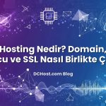 Web Hosting Nedir? Domain, DNS, Sunucu ve SSL Nasıl Birlikte Çalışır? hakkında bilgilendirici görsel
