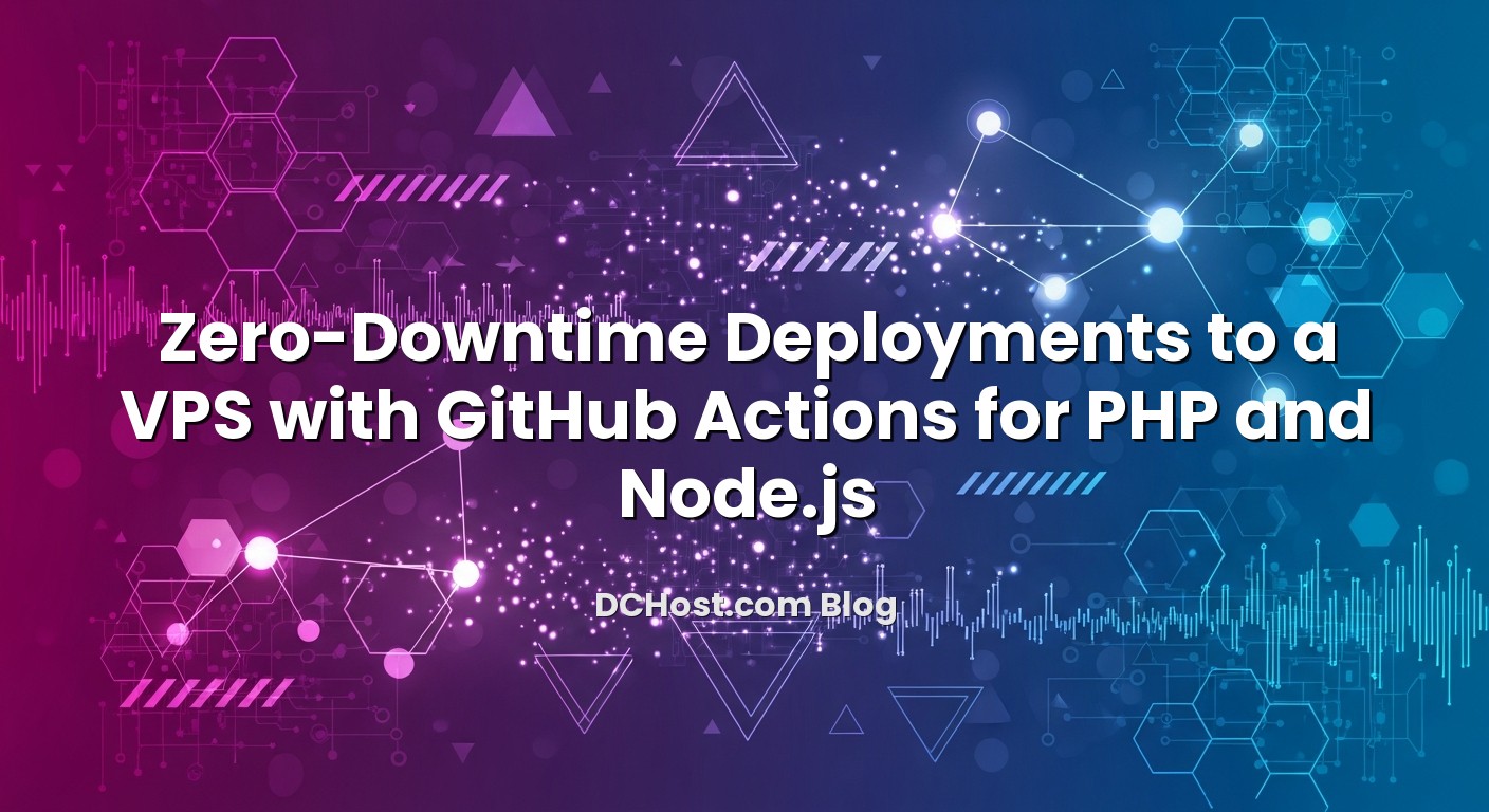 Infographic explaining Zero‑Downtime Deployments to a VPS with GitHub Actions for PHP and Node.js