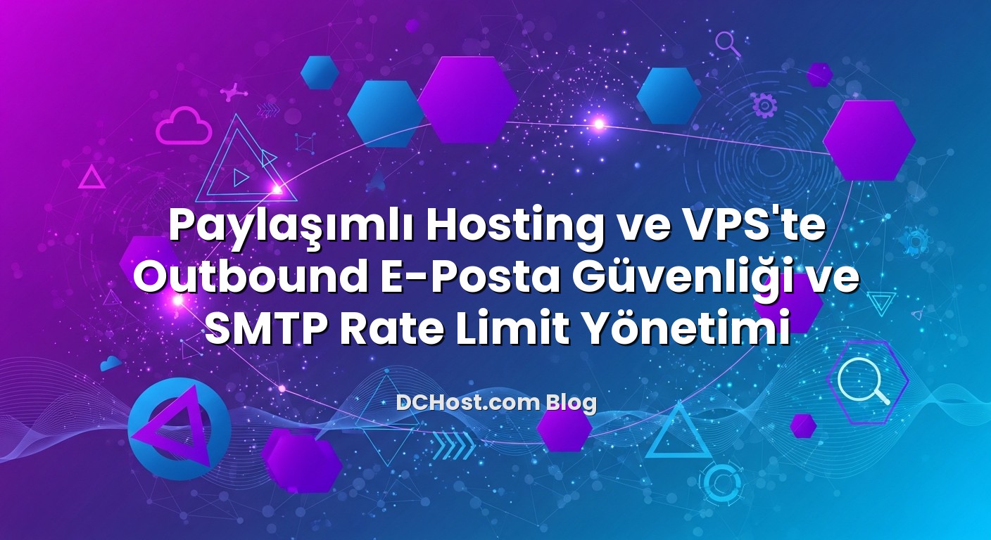 Paylaşımlı Hosting ve VPS’te Outbound E‑Posta Güvenliği ve SMTP Rate Limit Yönetimi konusunu açıklayan infografik