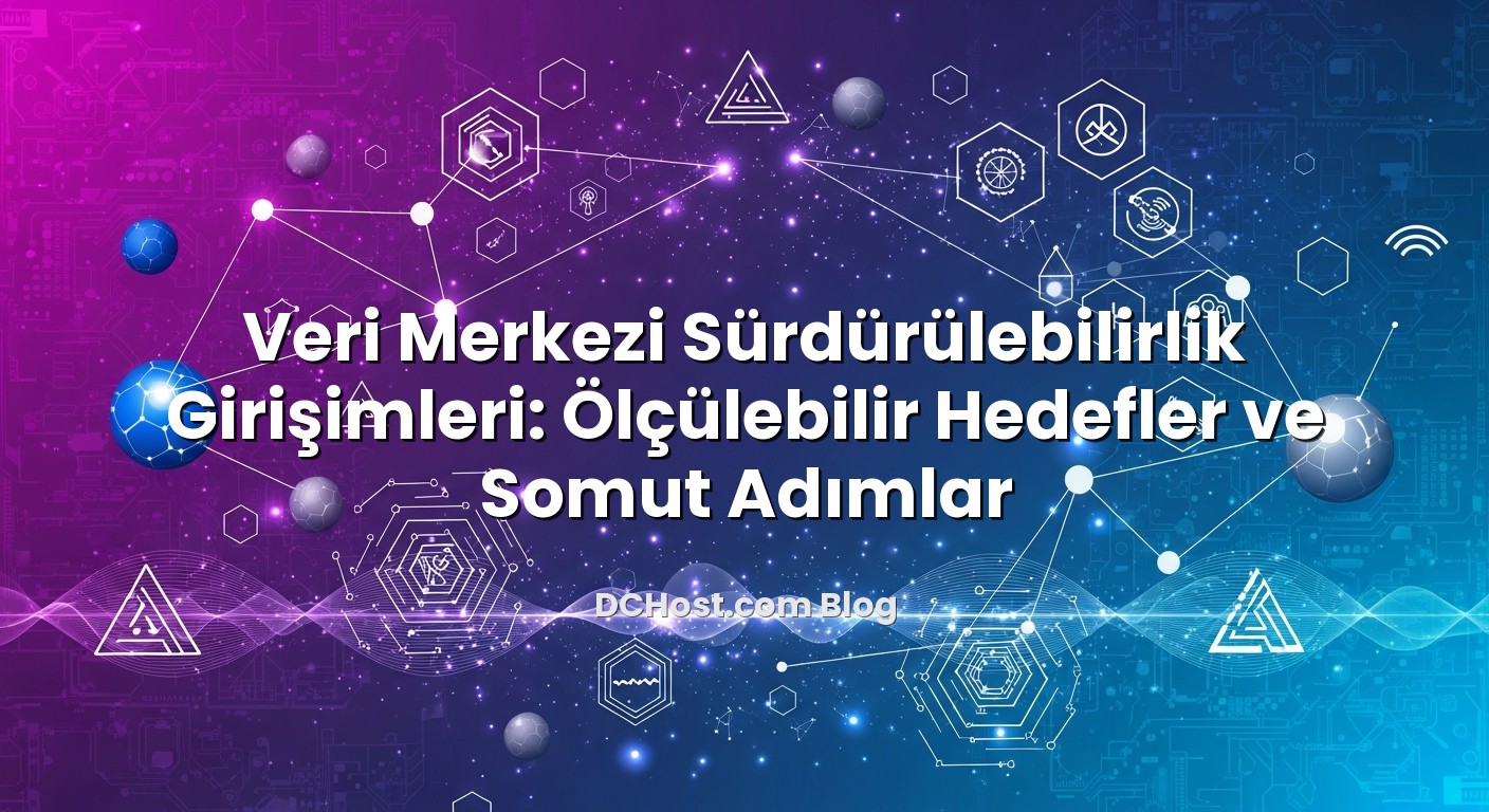 Veri Merkezi Sürdürülebilirlik Girişimleri: Ölçülebilir Hedefler ve Somut Adımlar konusunu açıklayan infografik