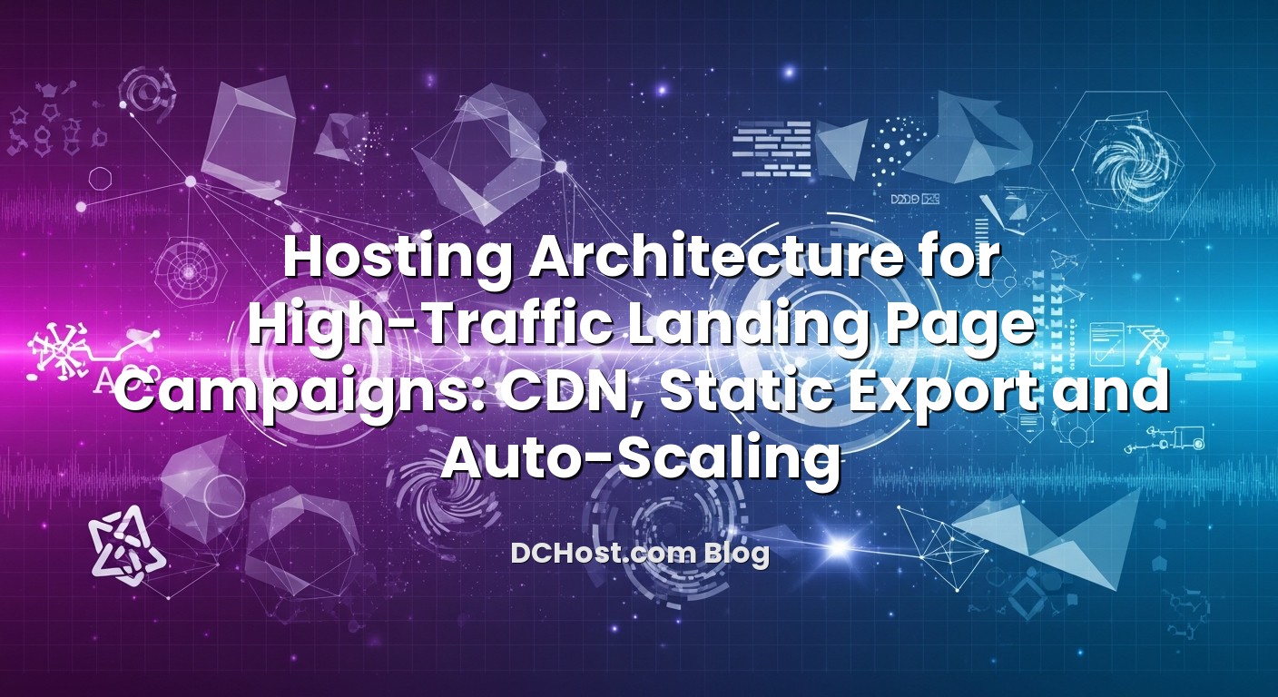 Infographic explaining Hosting Architecture for High‑Traffic Landing Page Campaigns: CDN, Static Export and Auto‑Scaling