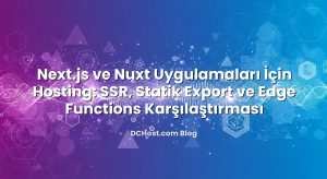 Next.js ve Nuxt Uygulamaları İçin Hosting: SSR, Statik Export ve Edge Functions Karşılaştırması